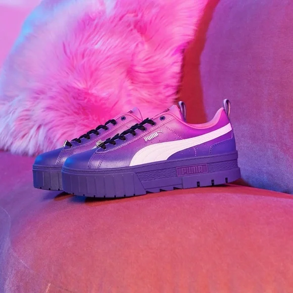 Puma X Bratz Mayze Leather Platform Sneakers in Prism Violet-Spring Crocus NIB - Picture 10 of 13